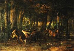 Gustave Courbet Spring Rutting;Battle of Stags